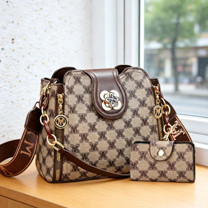 Vintage Women Fashion - Borsa a tracolla vintage con stampa