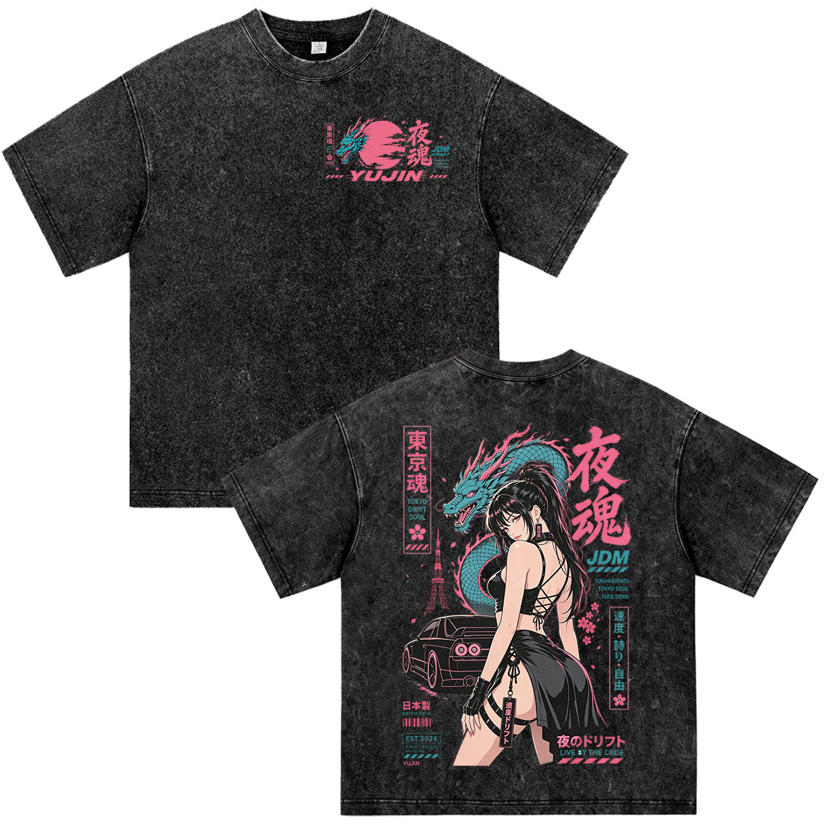 Vintage Fashion Tokyo - T-shirt Vintage Lavata Anime Initial D
