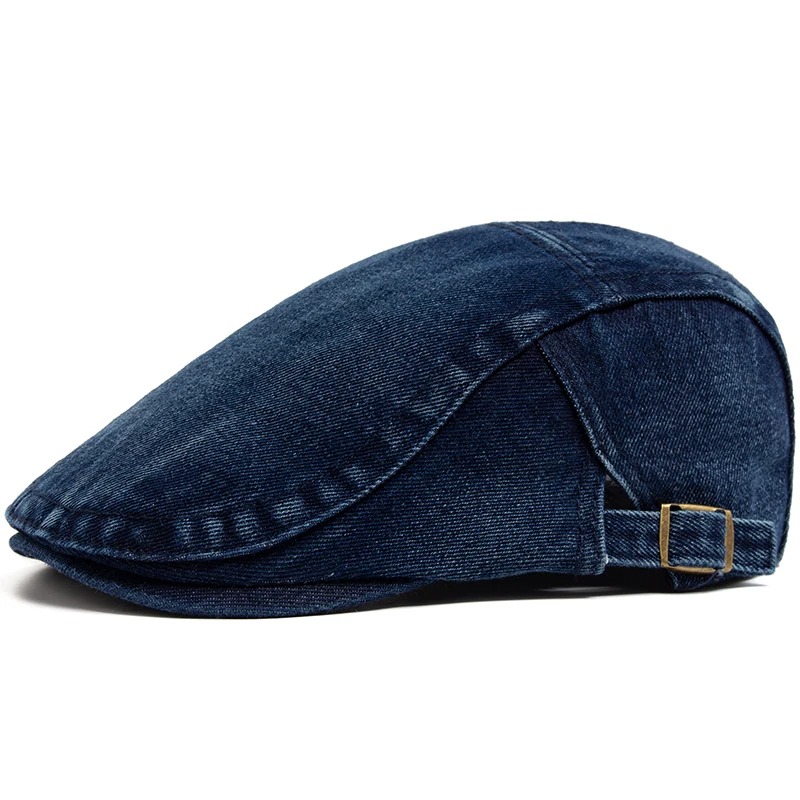 Vintage Fashion Nz - Berretto Regolabile in Cotone Denim Stile