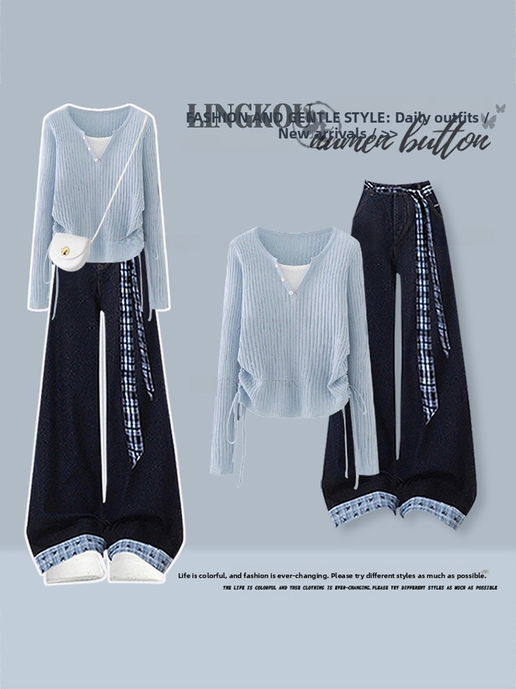 Vintage Fashion Wear - Set Due Pezzi Stile Coreano: Top