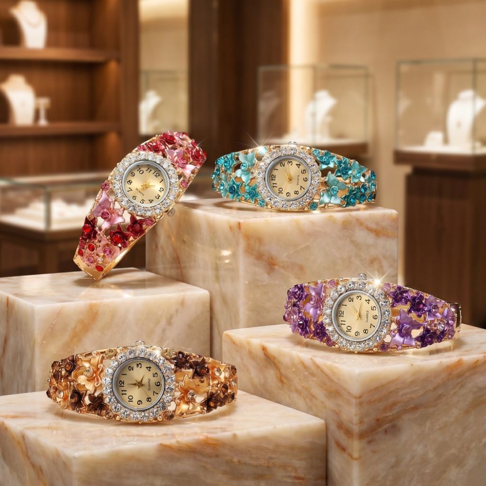 Vintage Fashion Week - Orologio vintage ricco di fiori, bracciale