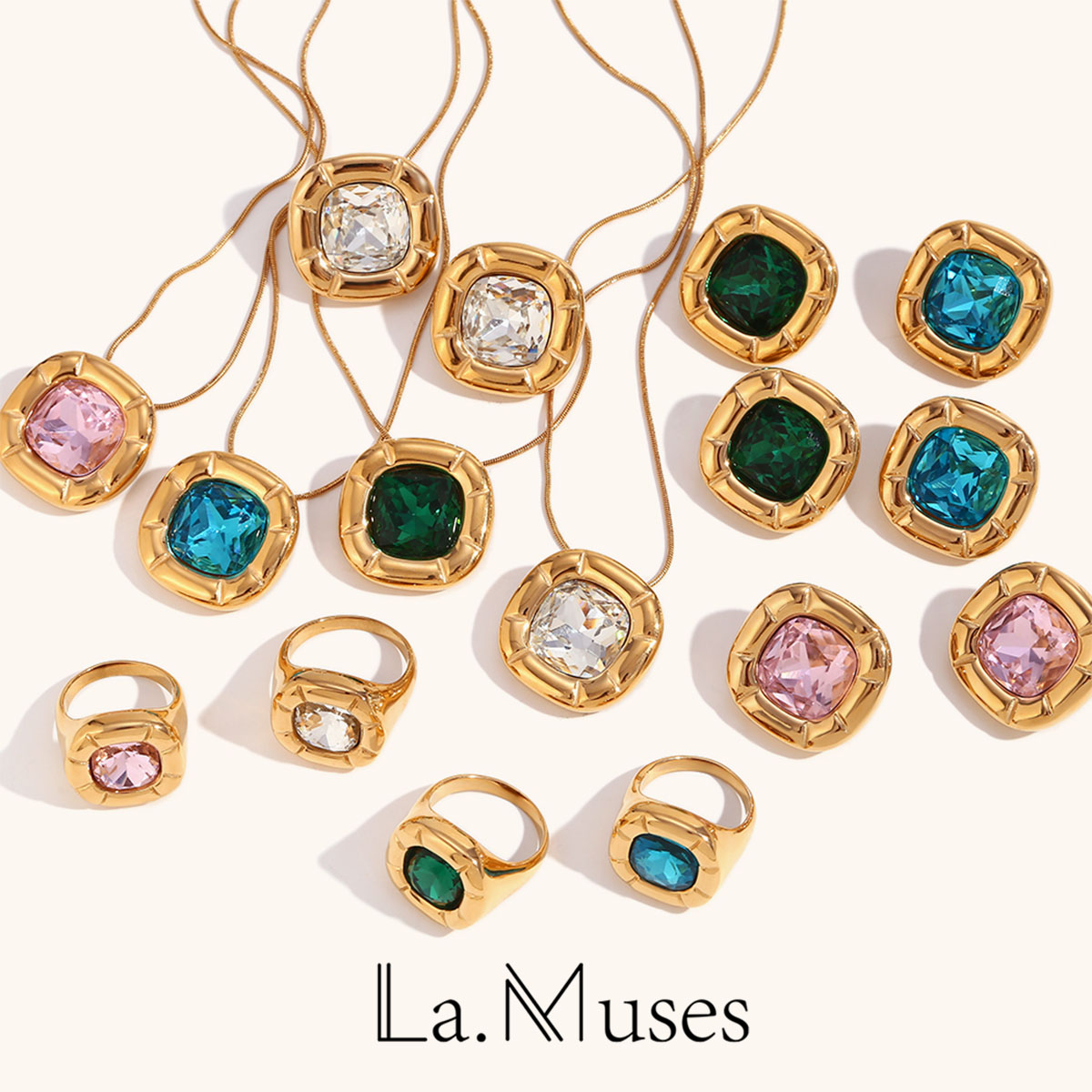 Vintage Fashion La - La. Muses Ciondolo con zirconi a