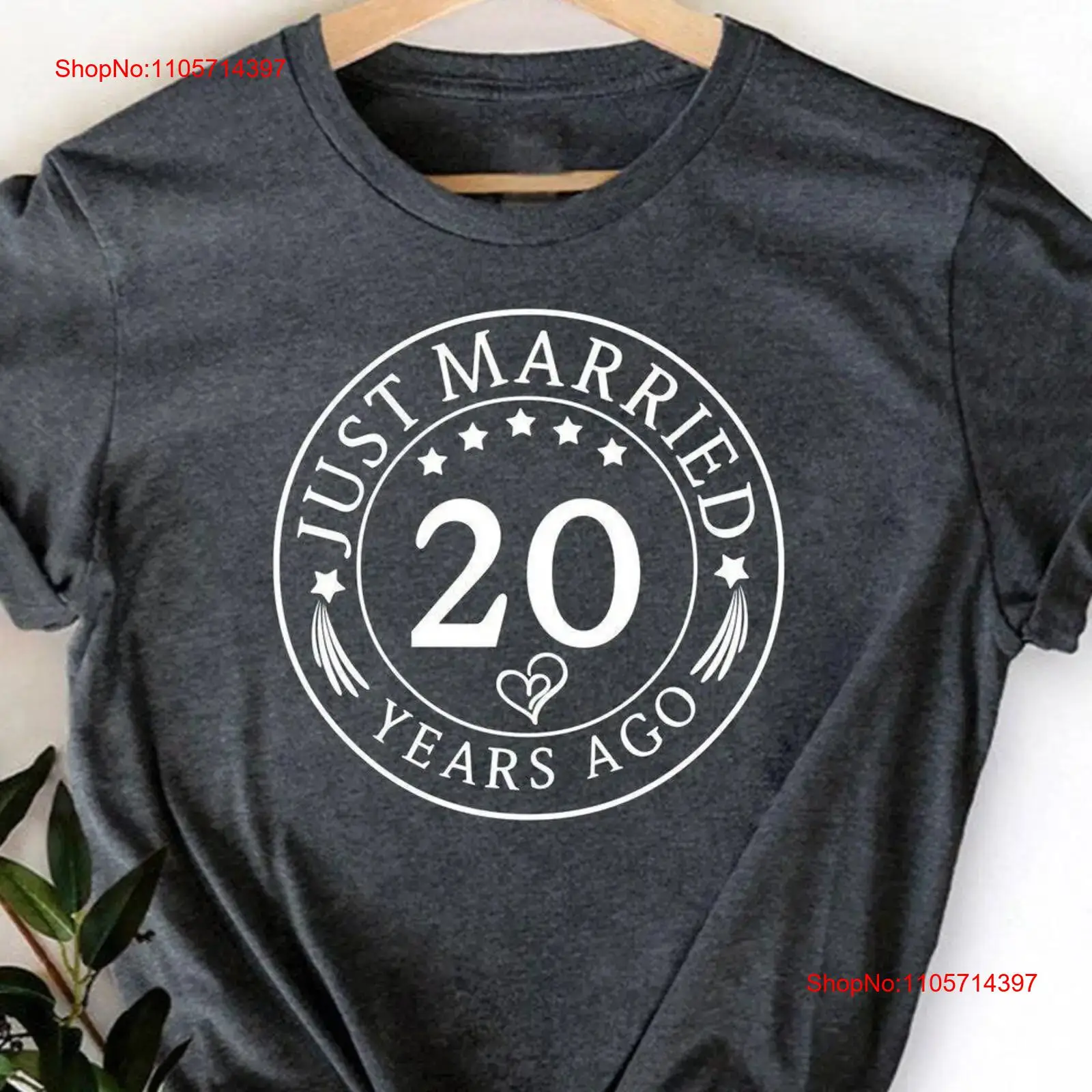 Vintage Fashion Hub - Maglietta Just Married per Moglie e
